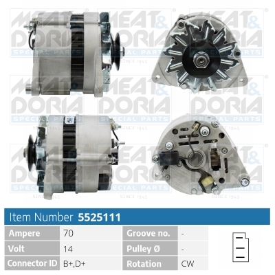 Meat Doria Alternator/Dynamo 5525111