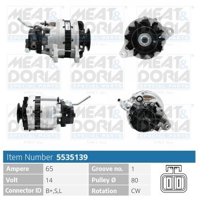 Meat Doria Alternator/Dynamo 5535139