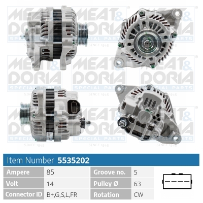 Meat Doria Alternator/Dynamo 5535202