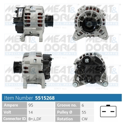 Meat Doria Alternator/Dynamo 5515268