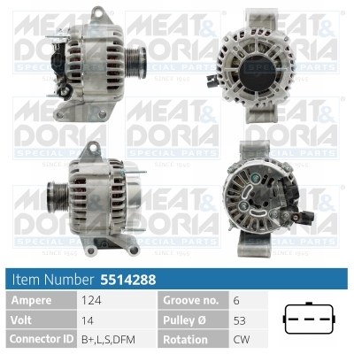 Meat Doria Alternator/Dynamo 5514288
