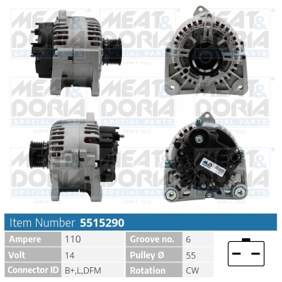 Meat Doria Alternator/Dynamo 5515290