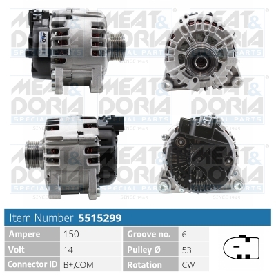 Meat Doria Alternator/Dynamo 5515299