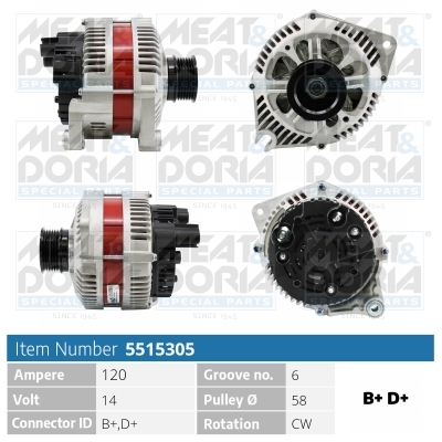 Meat Doria Alternator/Dynamo 5515305