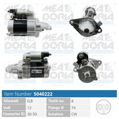 Meat Doria Startmotor / Starter 5040222