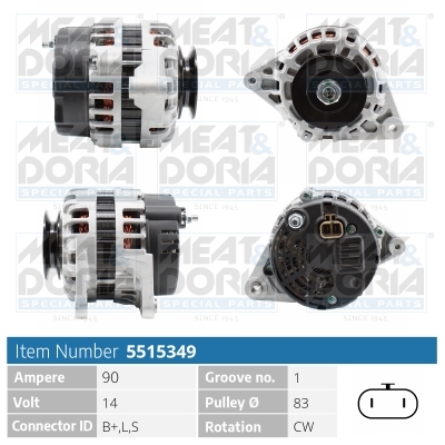 Meat Doria Alternator/Dynamo 5515349