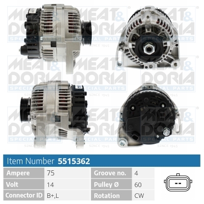 Meat Doria Alternator/Dynamo 5515362