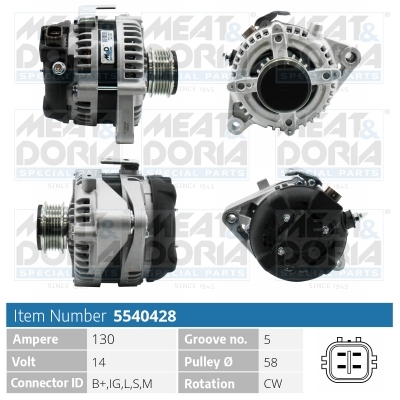 Meat Doria Alternator/Dynamo 5540428