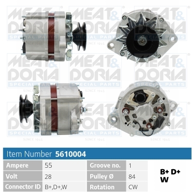 Meat Doria Alternator/Dynamo 5610004