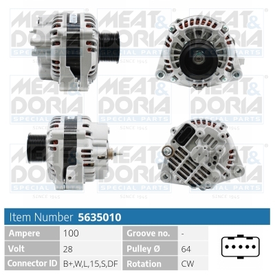 Meat Doria Alternator/Dynamo 5635010