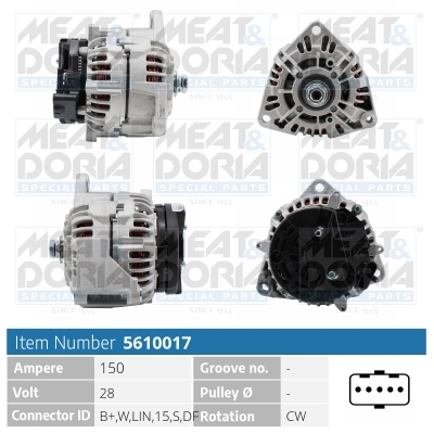 Meat Doria Alternator/Dynamo 5610017