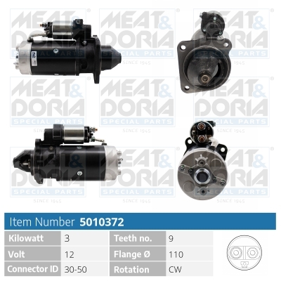 Meat Doria Startmotor / Starter 5010372