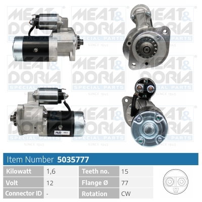 Meat Doria Startmotor / Starter 5035777
