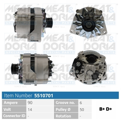 Meat Doria Dynamo / Alternator 5510701