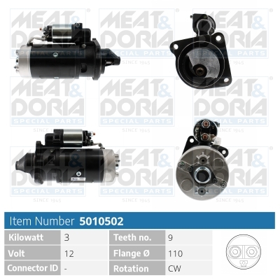 Meat Doria Startmotor / Starter 5010502