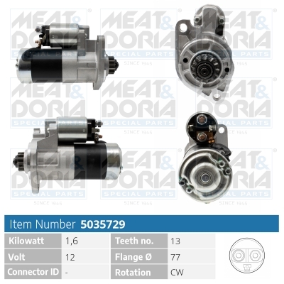 Meat Doria Startmotor / Starter 5035729