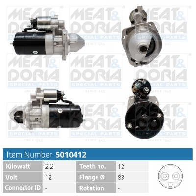 Meat Doria Startmotor / Starter 5010412