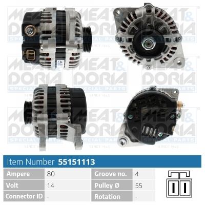 Meat Doria Dynamo / Alternator 55151113
