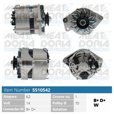 Meat Doria Dynamo / Alternator 5510542