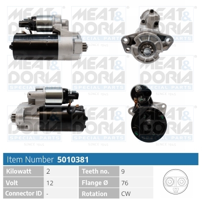 Meat Doria Startmotor / Starter 5010381