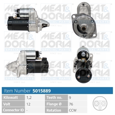 Meat Doria Startmotor / Starter 5015889