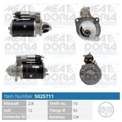 Meat Doria Startmotor / Starter 5025711