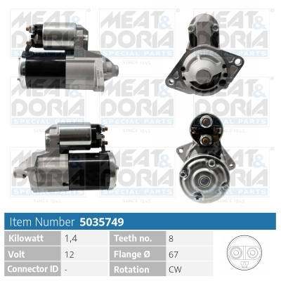 Meat Doria Startmotor / Starter 5035749