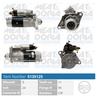 Meat Doria Startmotor / Starter 5135125