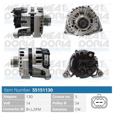 Meat Doria Alternator/Dynamo 55151130