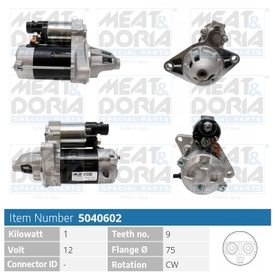 Meat Doria Startmotor / Starter 5040602