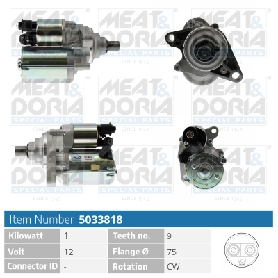 Meat Doria Startmotor / Starter 5033818