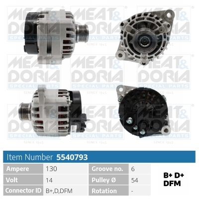 Meat Doria Dynamo / Alternator 5540793