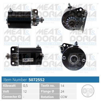 Meat Doria Startmotor / Starter 5072552