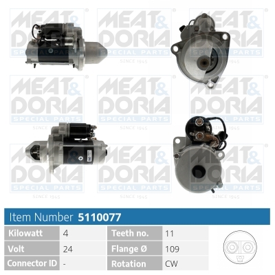 Meat Doria Startmotor / Starter 5110077