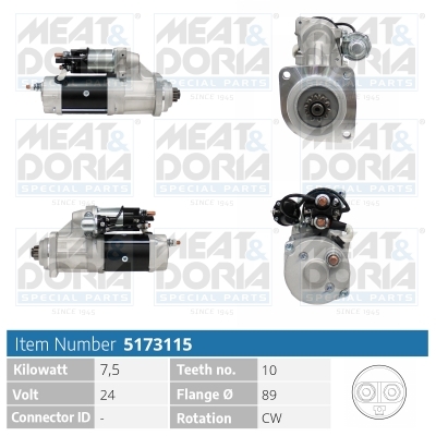 Meat Doria Startmotor / Starter 5173115