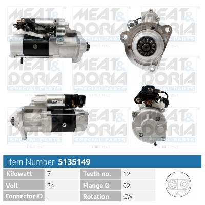 Meat Doria Startmotor / Starter 5135149