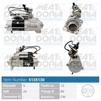Meat Doria Startmotor / Starter 5135130
