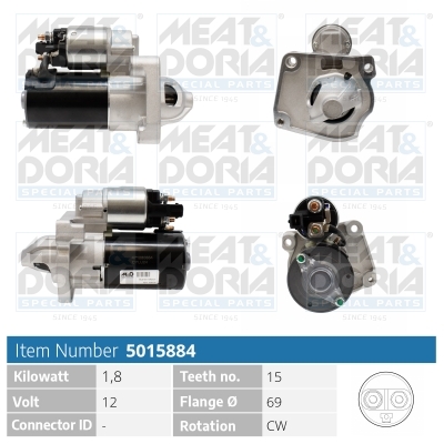 Meat Doria Startmotor / Starter 5015884