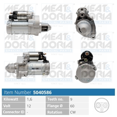 Meat Doria Startmotor / Starter 5040586