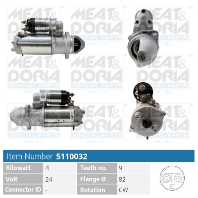Meat Doria Startmotor / Starter 5110032