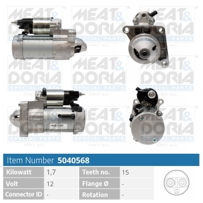 Meat Doria Startmotor / Starter 5040568