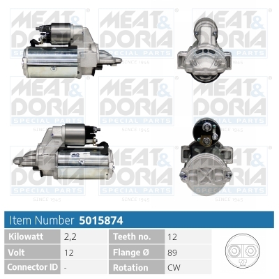 Meat Doria Startmotor / Starter 5015874