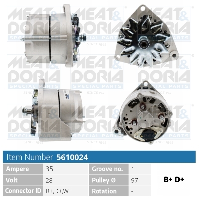 Meat Doria Dynamo / Alternator 5610024