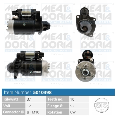 Meat Doria Startmotor / Starter 5010398