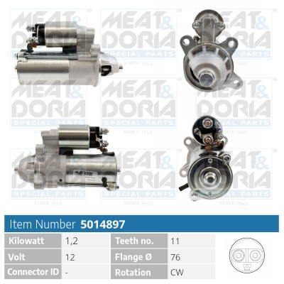 Meat Doria Startmotor / Starter 5014897