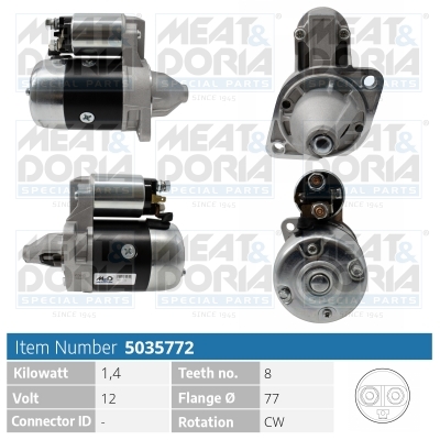 Meat Doria Startmotor / Starter 5035772