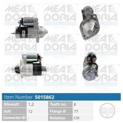 Meat Doria Startmotor / Starter 5015862