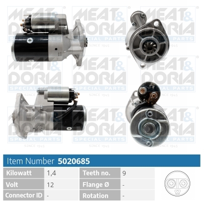 Meat Doria Startmotor / Starter 5020685