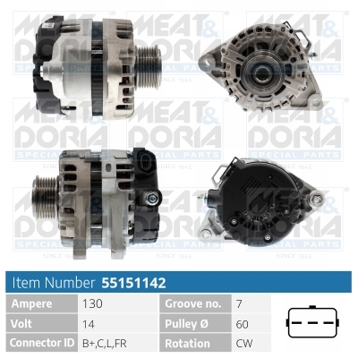 Meat Doria Alternator/Dynamo 55151142