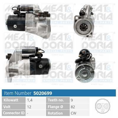 Meat Doria Startmotor / Starter 5020699